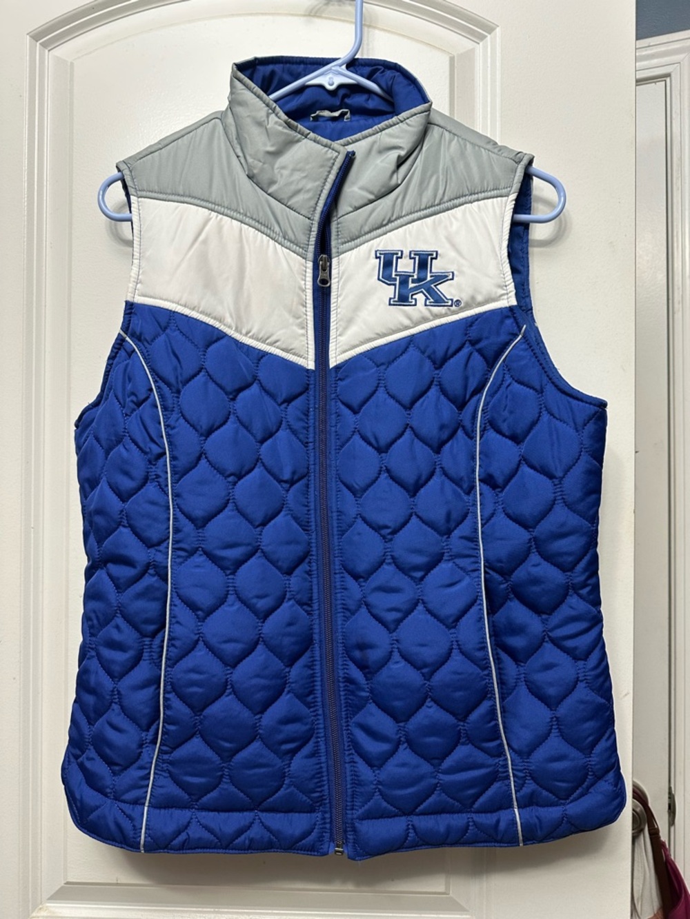 University of Kentucky Quilted Blue Vest with Grey and White Accents